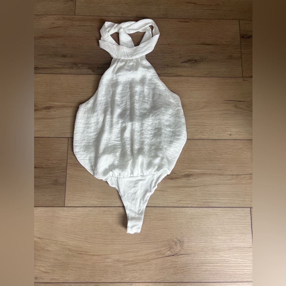 Blue Blush One Piece Tie Around Neck Top
